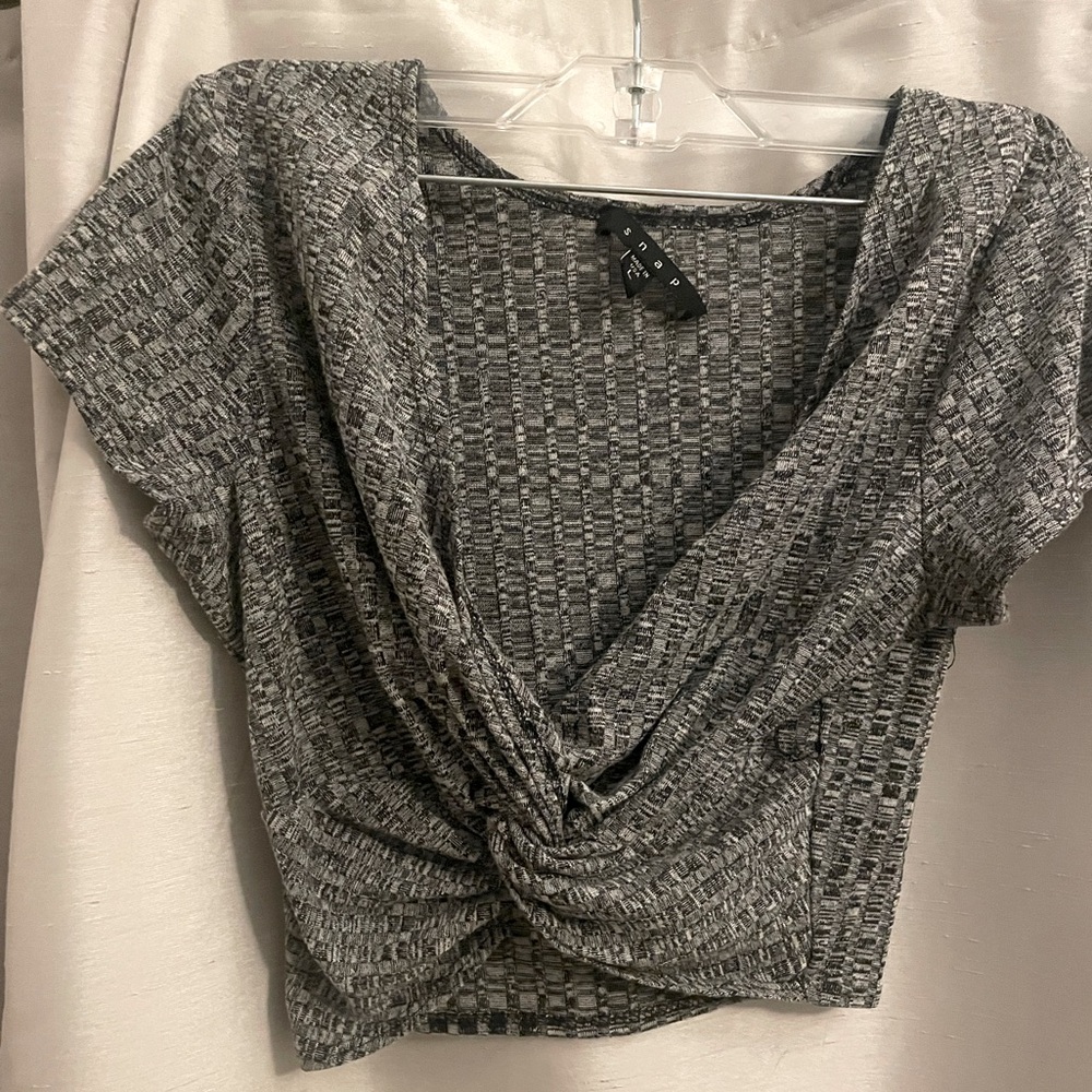 Twist Women’s Crop Top Heathered Gray